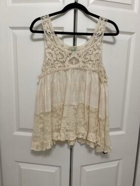 Jaded gypsy lace and crocheted top